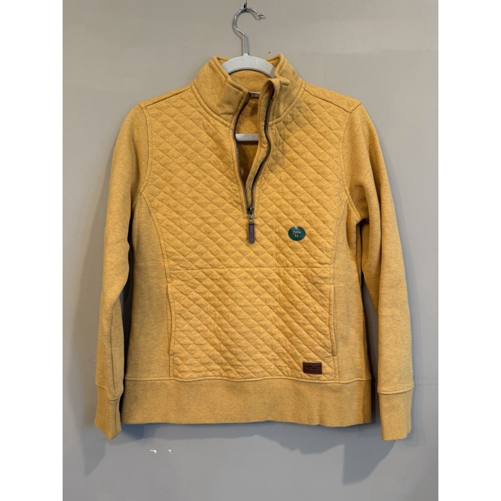 NEW LL Bean Mustard Yellow Quilted Quarter Zip XS Petite